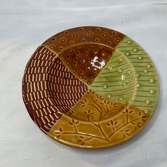 Other - Lyon Home Gallery Geometric Pattern Decorative Bowl in Earthy Colors - Handmade